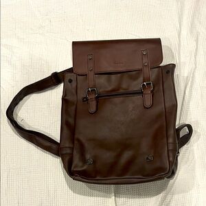 Brown Vegan Leather  Backpack